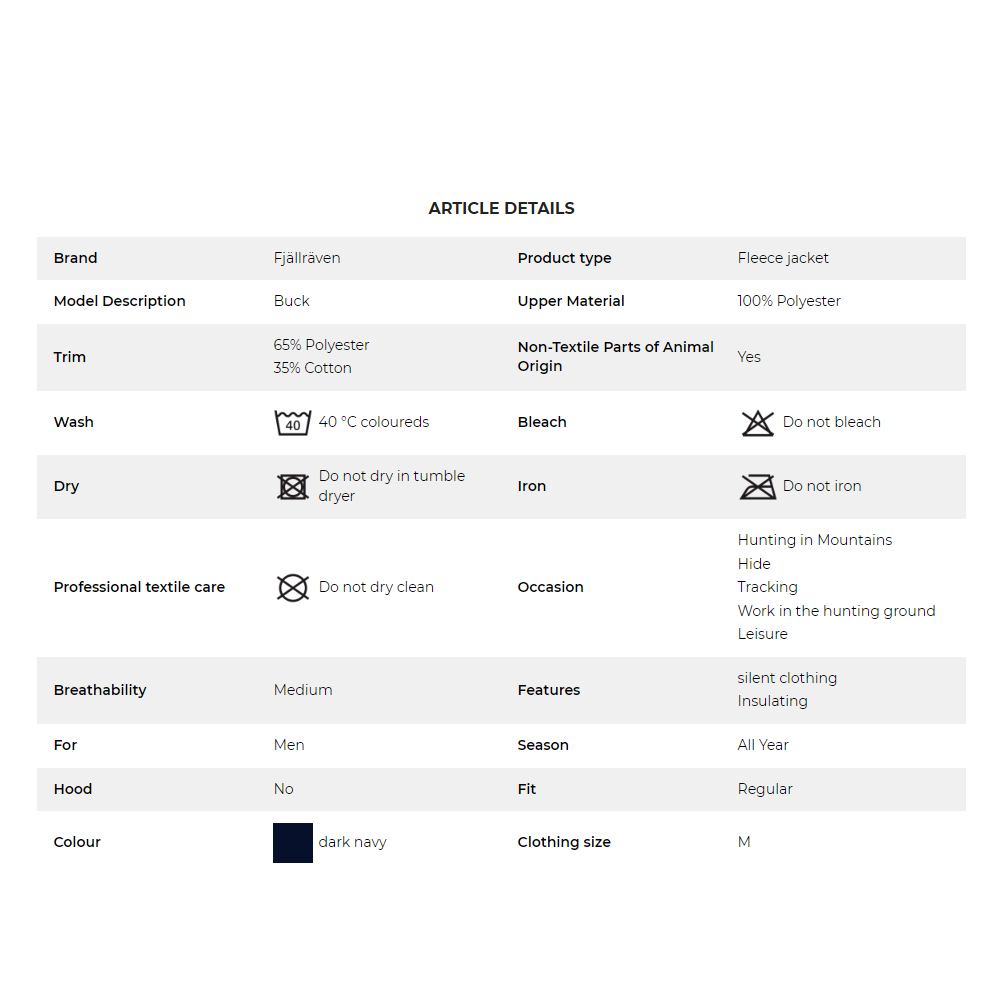 Fjallraven Buck Fleece Jacket Dark Blue 7