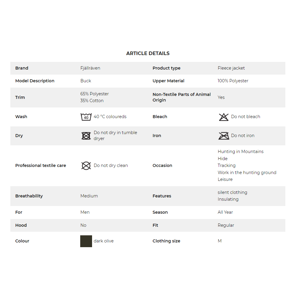 Fjallraven Buck Fleece Jacket Dark Olive 2