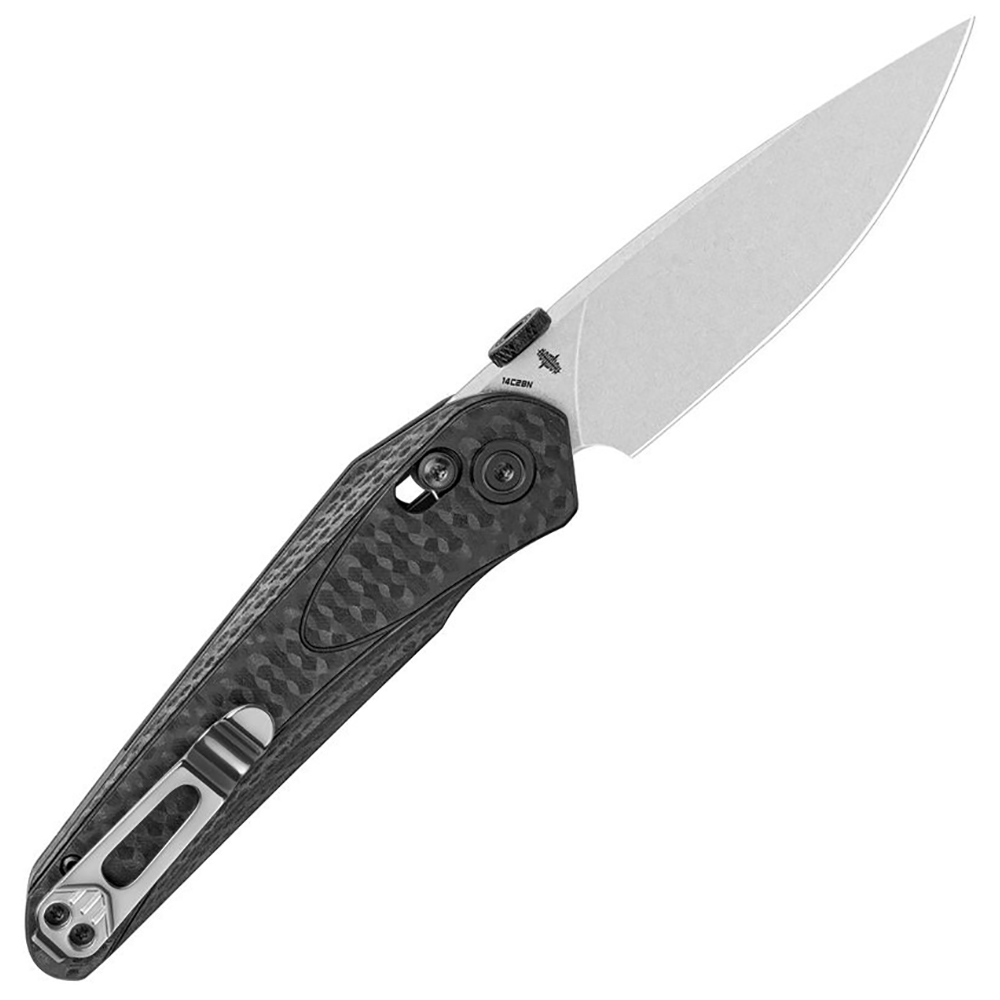 Bestech Knives Mothus 14C28N Stonewash Drop Point Black G10 Handles with Carbon Fiber Pattern BG67A 2