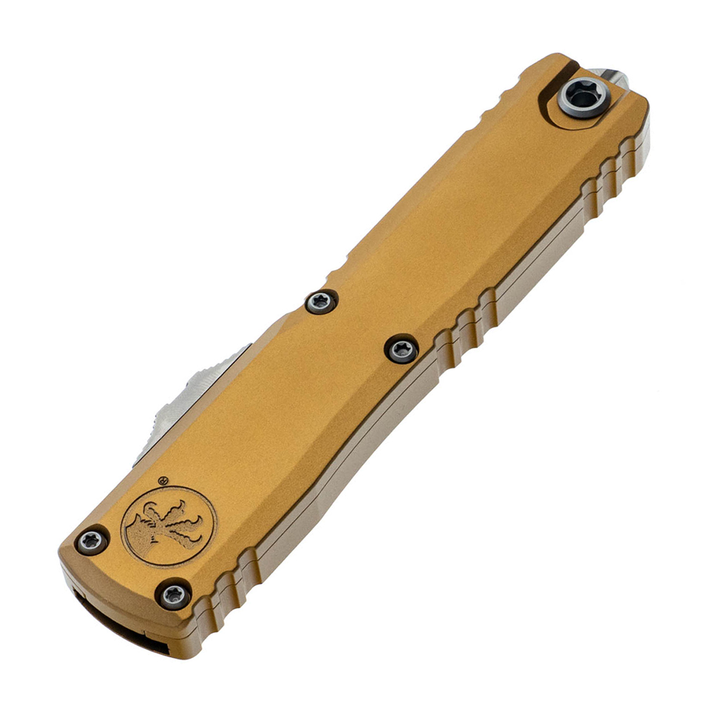 Microtech Ultratech Gen IV Auto OTF D/E Double Edge Dagger Tan Handle Stonewash Blade 11224-10TA 3