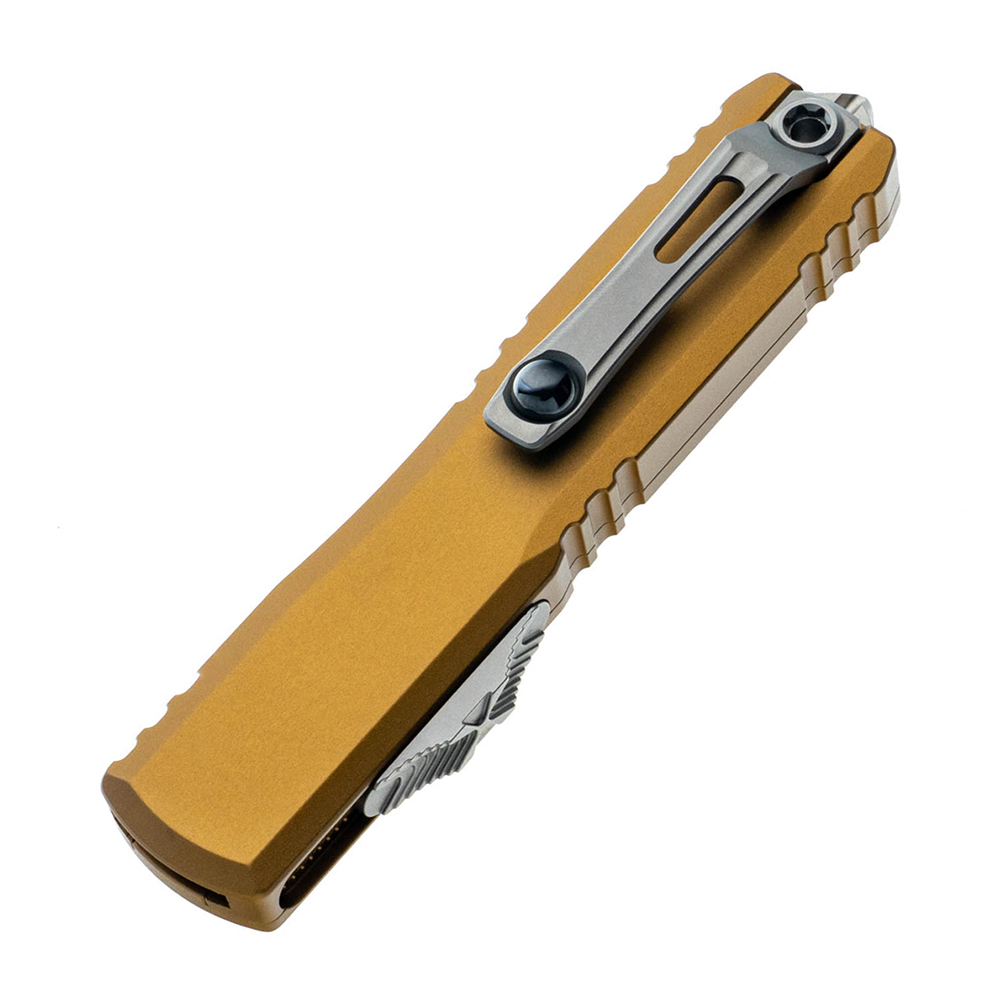 Microtech Ultratech Gen IV Auto OTF D/E Double Edge Dagger Tan Handle Stonewash Blade 11224-10TA 4