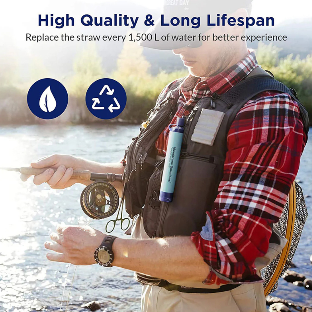 Water Filter Straw with Case for Water Purification Membrane Solutions Water Filter Straw Blue with Case 7