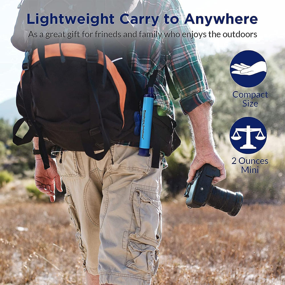 Water Filter Straw with Case for Water Purification Membrane Solutions Water Filter Straw Blue with Case 8