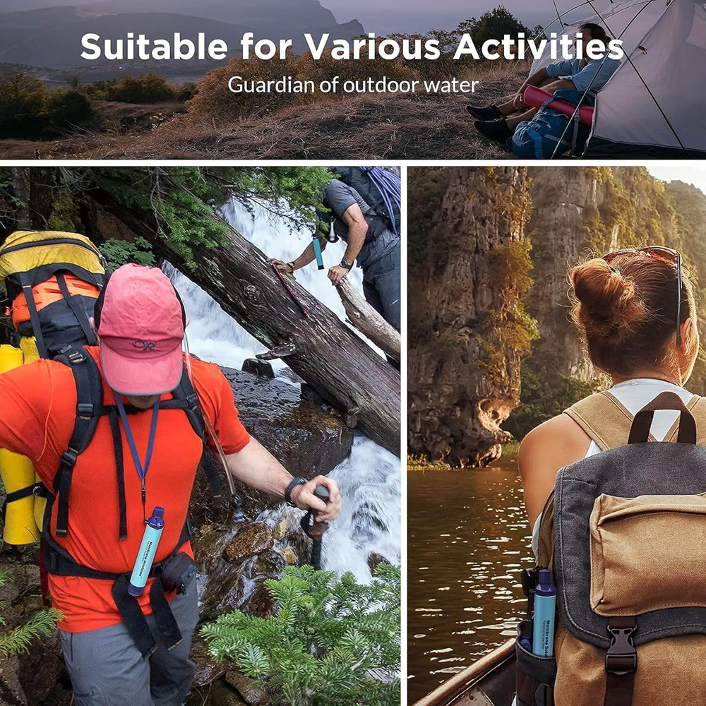 Water Filter Straw with Case for Water Purification Membrane Solutions Water Filter Straw Blue with Case 9