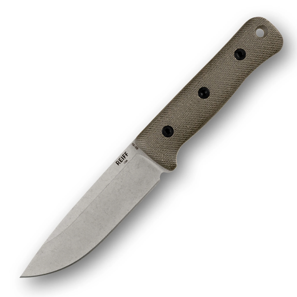 Reiff Knives F5 GEN2 Field Survival Knife CPM MagnaCut Stonewash Green Canvas Micarta 1