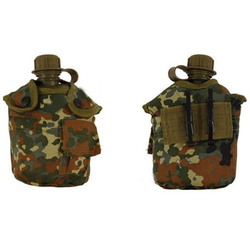 Mil-Tec Flecktarn Camouflage Plastic Canteen with Aluminum Cup and Cover 3