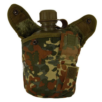 Mil-Tec Flecktarn Camouflage Plastic Canteen with Aluminum Cup and Cover 4
