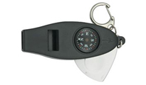 Explorer whistle with compass, thermometer and magnifier