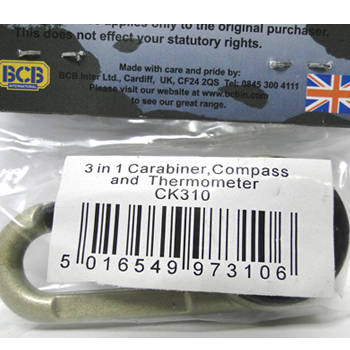 BCB Carabiner with Compass and Thermometer 3