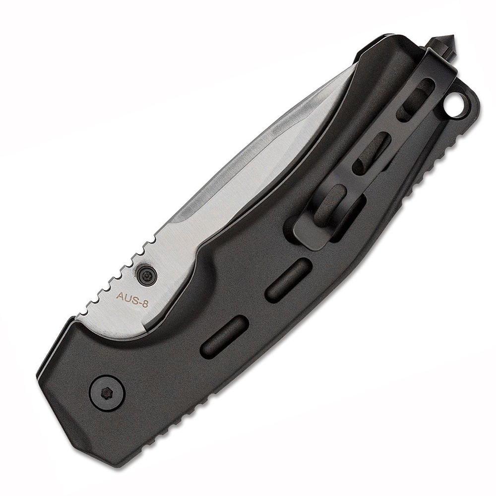 Boker Plus Thunder Storm AUS-8 Satin Blade Black Aluminum Handles Button Lock 01BO790 3