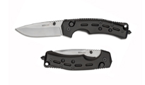 Boker Plus Thunder Storm AUS-8 Satin Blade Black Aluminum Handles Button Lock 01BO790